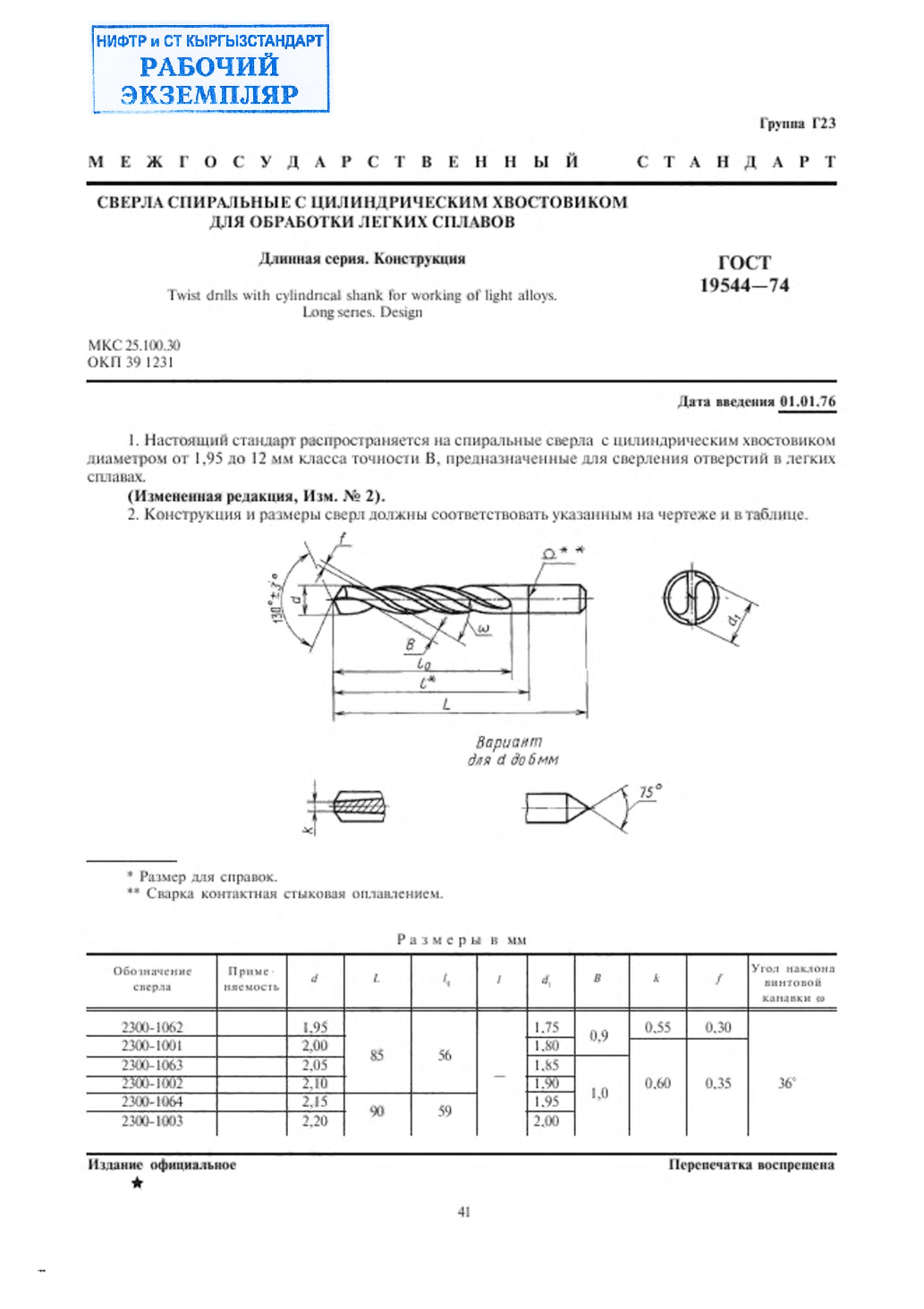 Сверла спиральные с цилиндрическим хвостовиком для обработки легких сплавов. Длинная серия. Конструкция